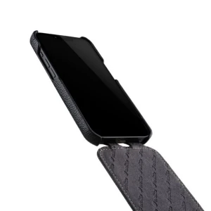 Melkco - Jacka Series Lai Chee Pattern Premium Leather Case For iPhone 13 Pro Max - Black