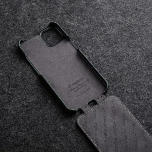 Melkco - Jacka Series Lai Chee Pattern Premium Leather Case For iPhone 13 Pro Max - Black