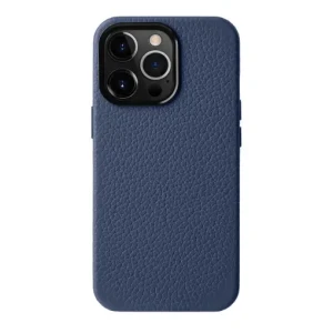 Melkco-Origin Paris Magsafe Clemence Leather Regal Cover Case For Iphone 15 Pro Max - Dark Blue